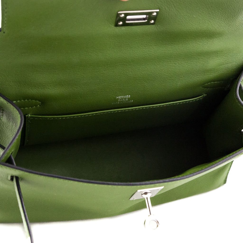 Hermes Vert Pelouse Swift Kelly Pochette