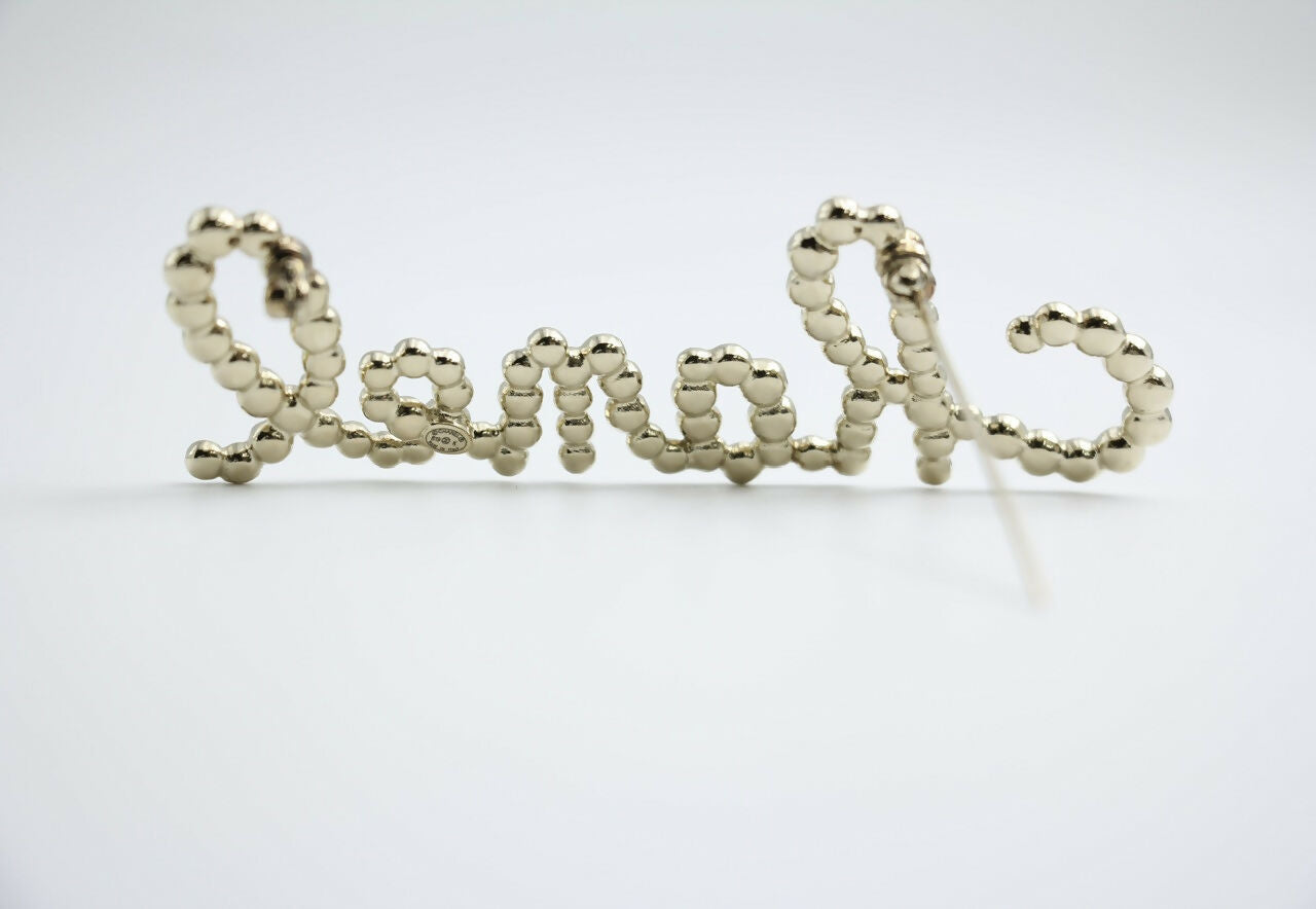 Chanel B19K Rhinestone English Word ‘CHANEL’ Brooch