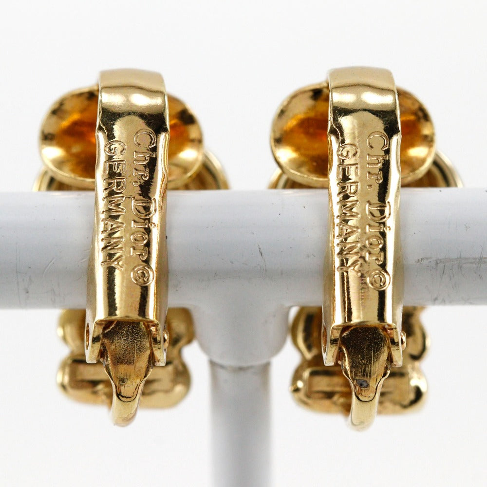 Dior Vintage Gold Plated Rhinestone Earrings