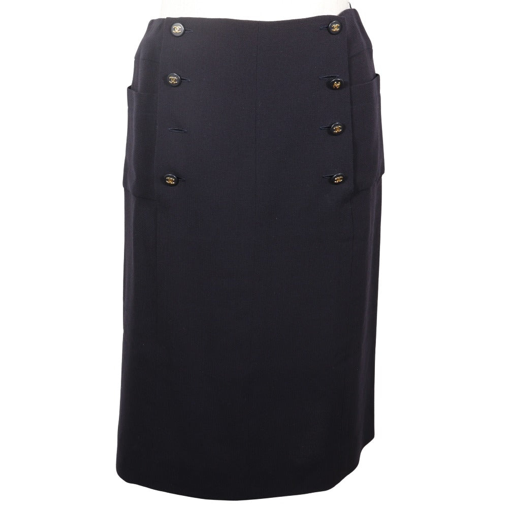Chanel Coco Mark Wool Skirt