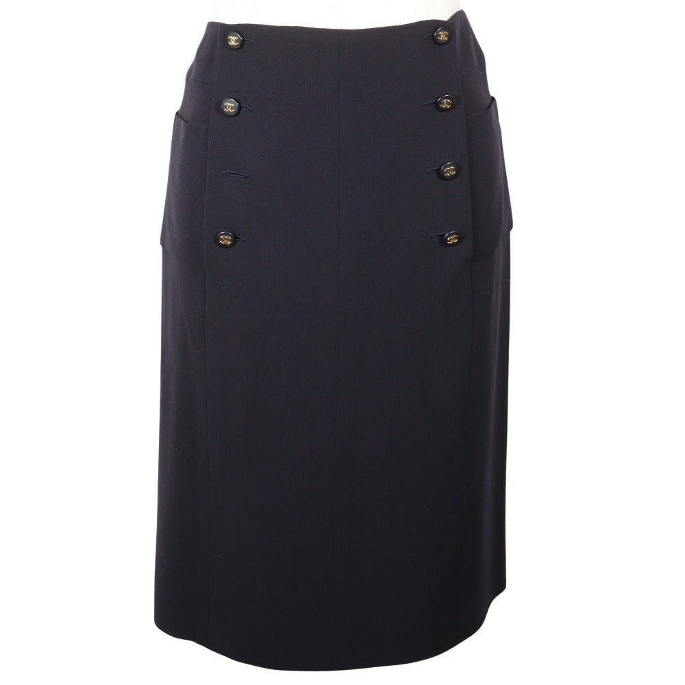 Chanel Coco Mark Wool Skirt