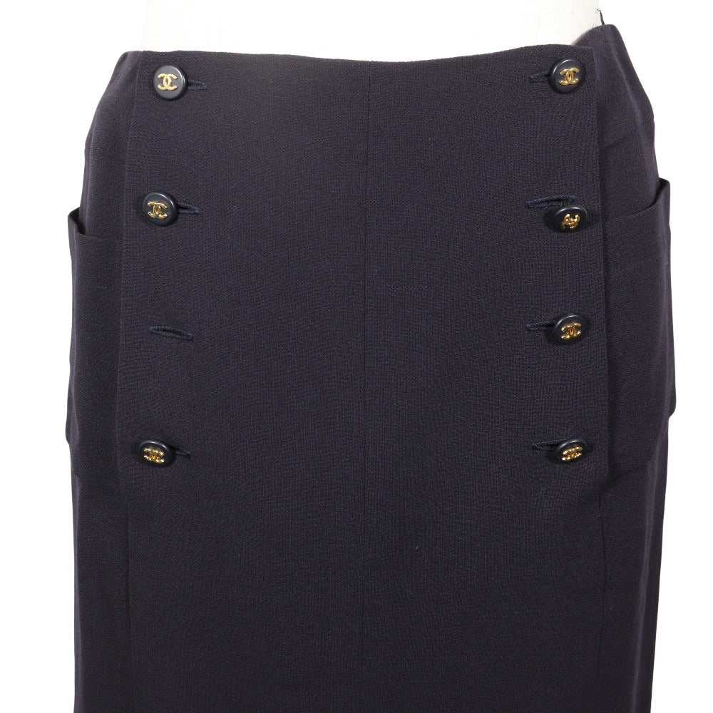 Chanel Coco Mark Wool Skirt