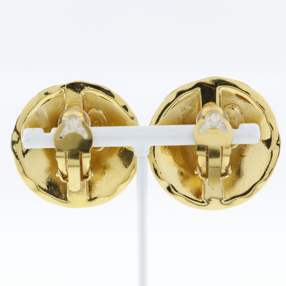 Chanel Coco Mark Earrings Gold Plated Vintage