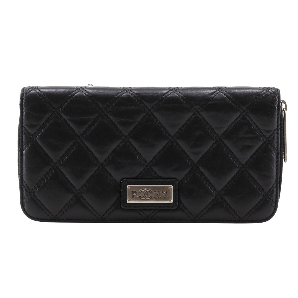 Chanel Paris New York Line Lambskin Long Wallet