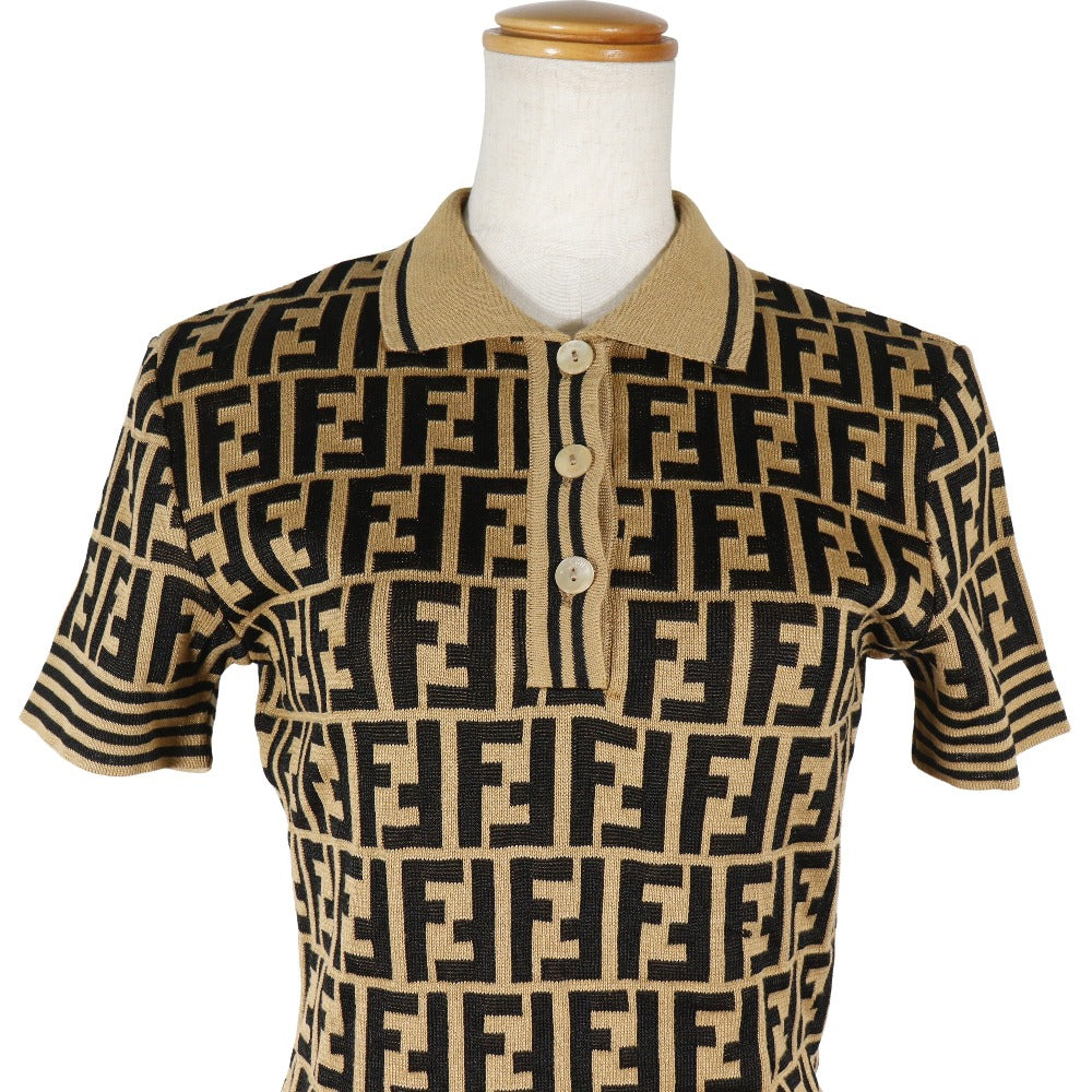 Fendi Zucca Cotton Knit Polo Shirt