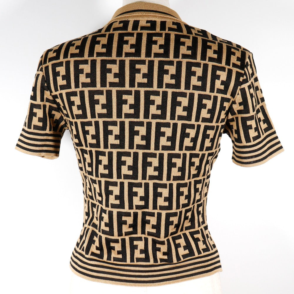 Fendi Zucca Cotton Knit Polo Shirt