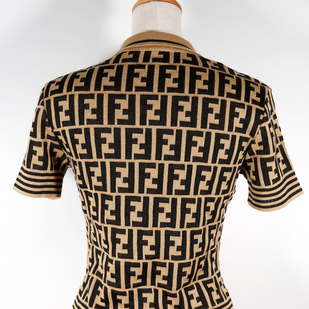 Fendi Zucca Cotton Knit Polo Shirt