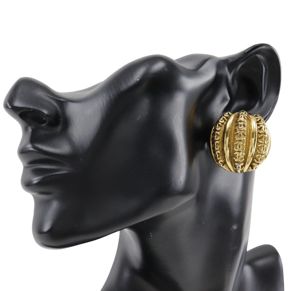Chanel Coco Mark Gold Plated Earrings