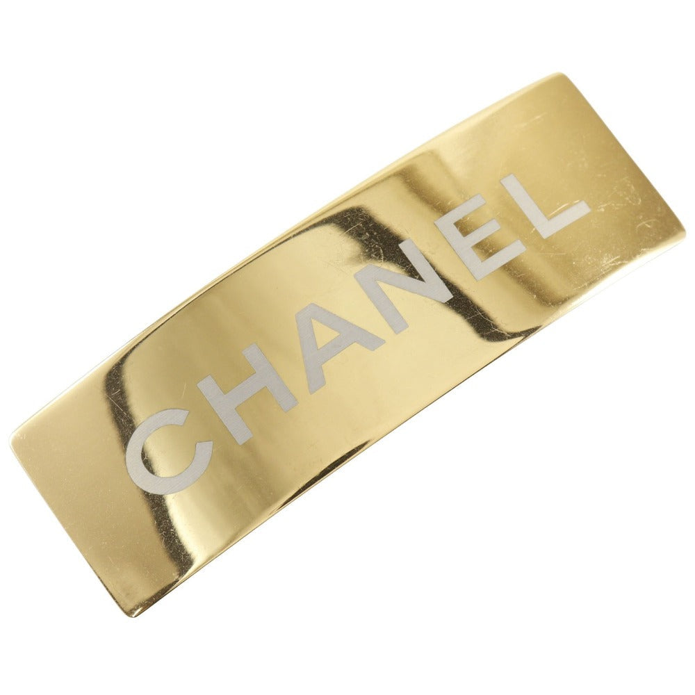 Chanel Logo Gold Plated Barrette
