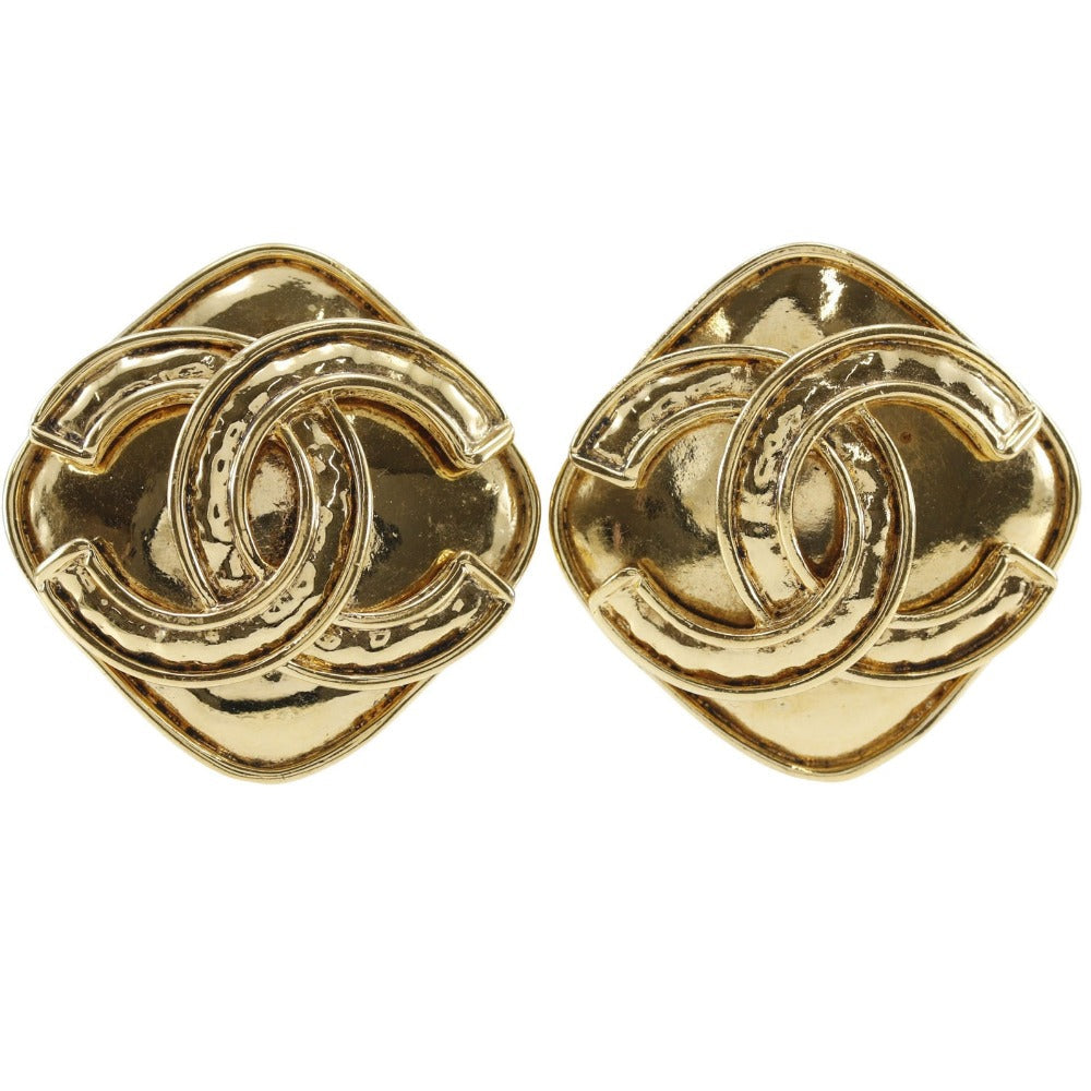 Chanel Coco Mark Earrings Gold Plated 94P