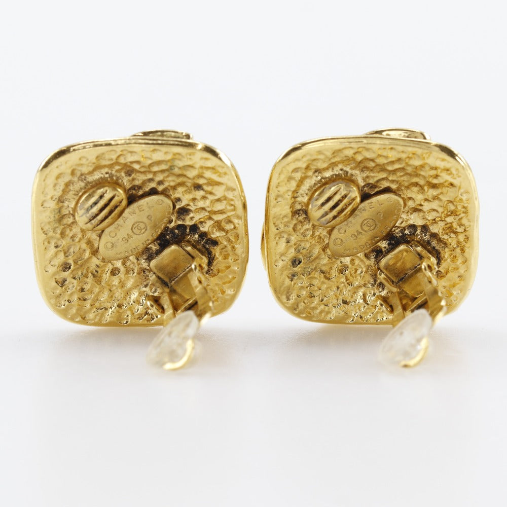 Chanel Coco Mark Earrings Gold Plated 94P