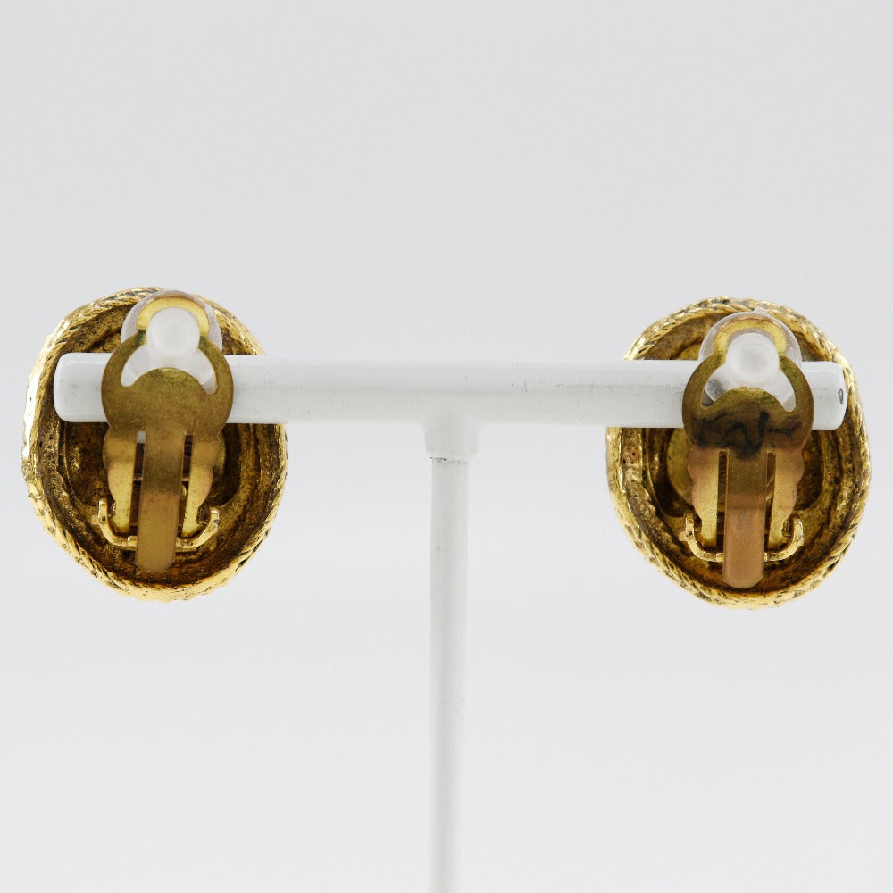 Chanel Coco Mark Vintage Earrings Gold Plated