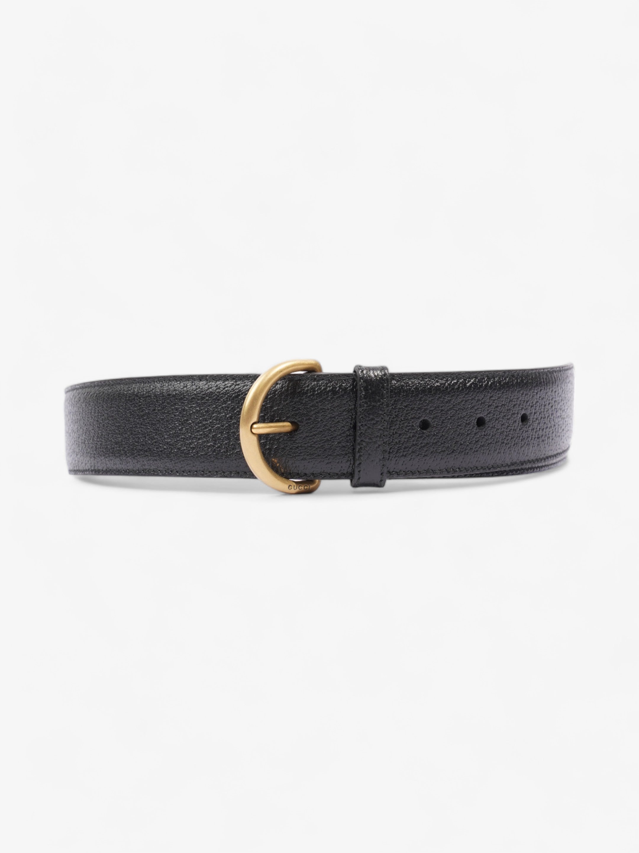 Gucci Buckle Belt Black Leather 85cm 34"