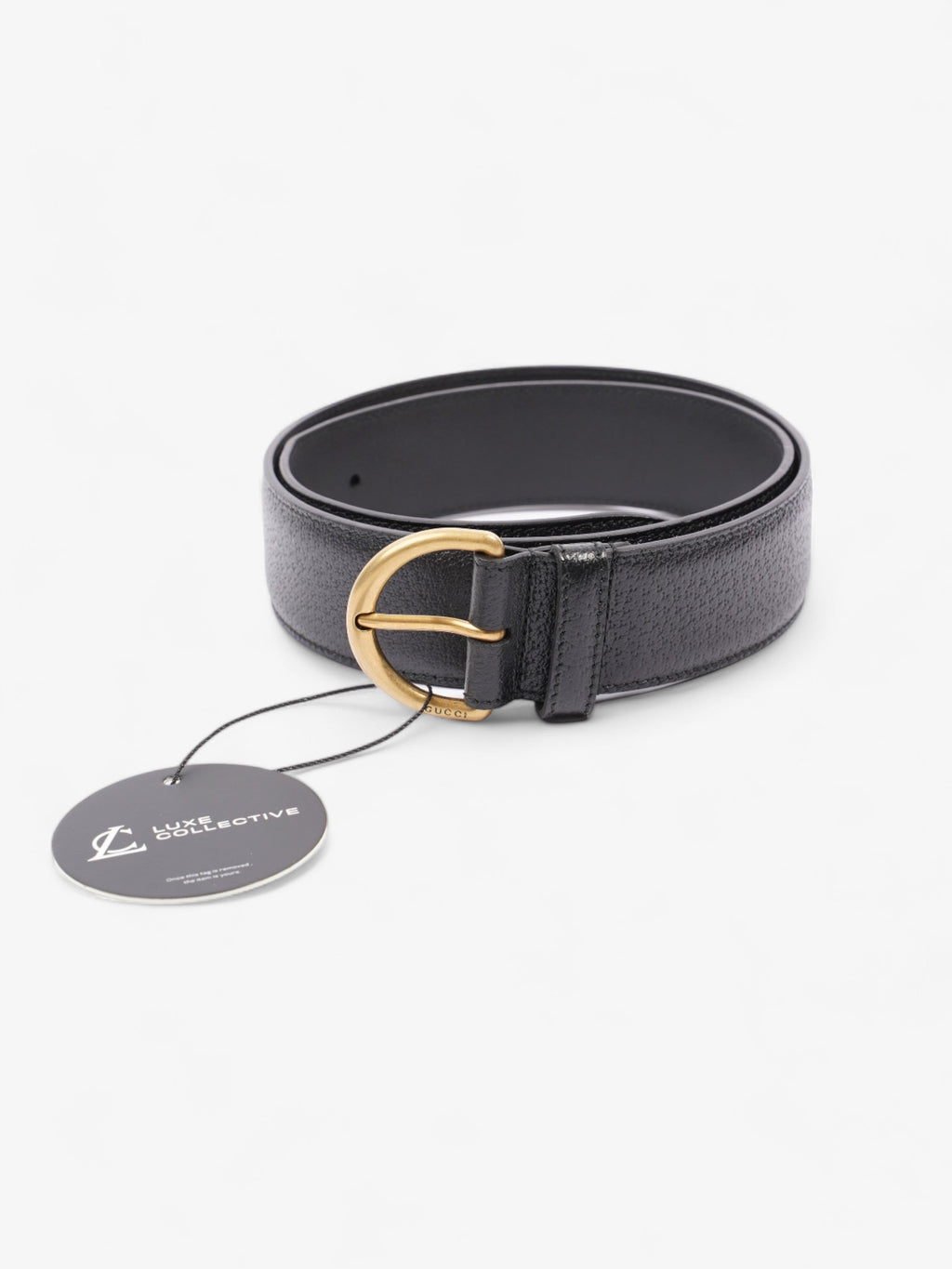Gucci Buckle Belt Black Leather 85cm 34"