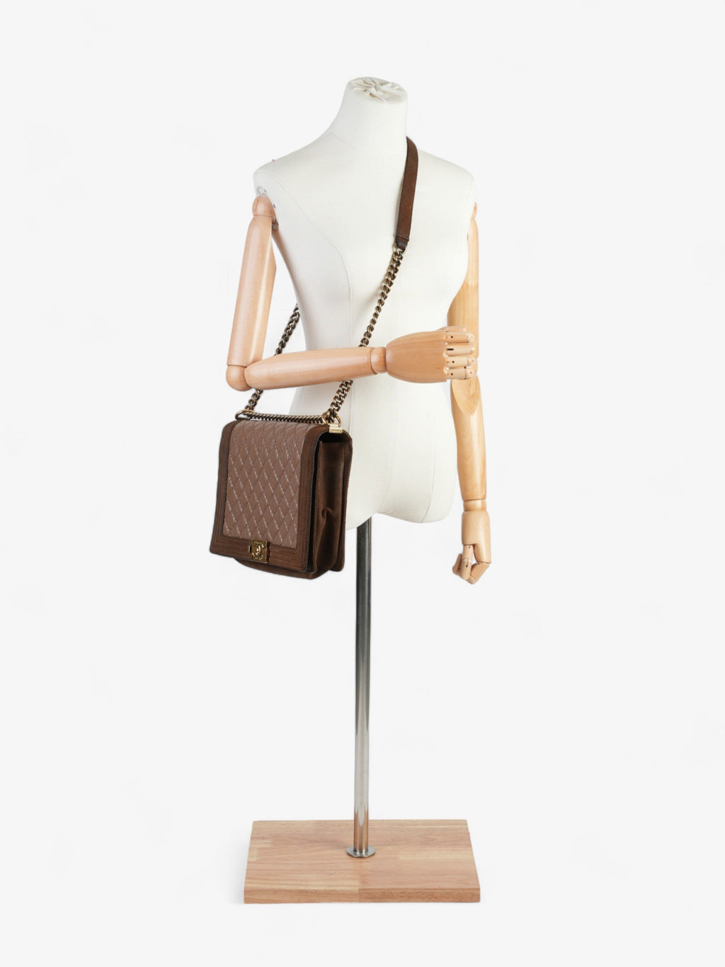 Chanel Boy  Brown  Suede Large