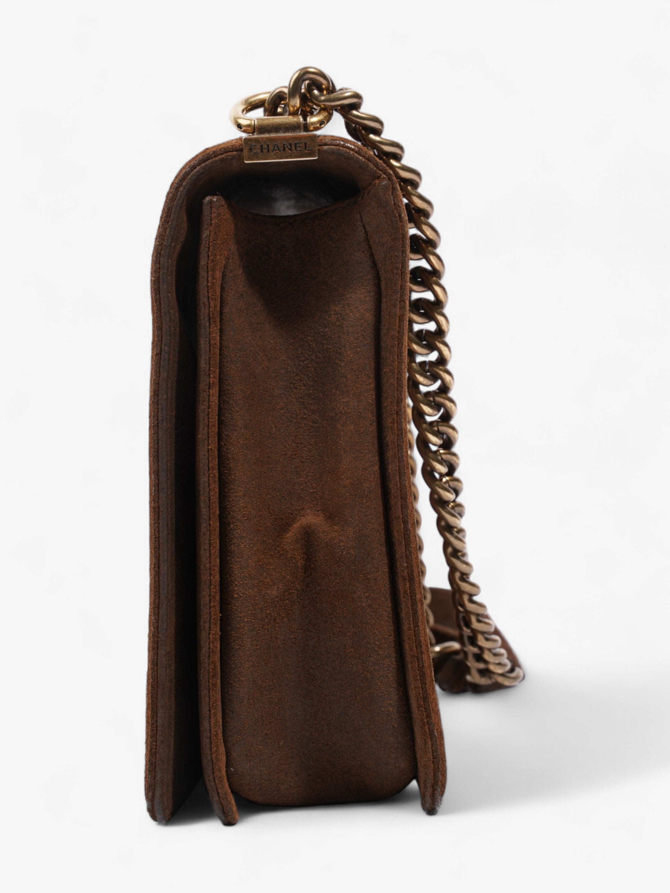 Chanel Boy  Brown  Suede Large