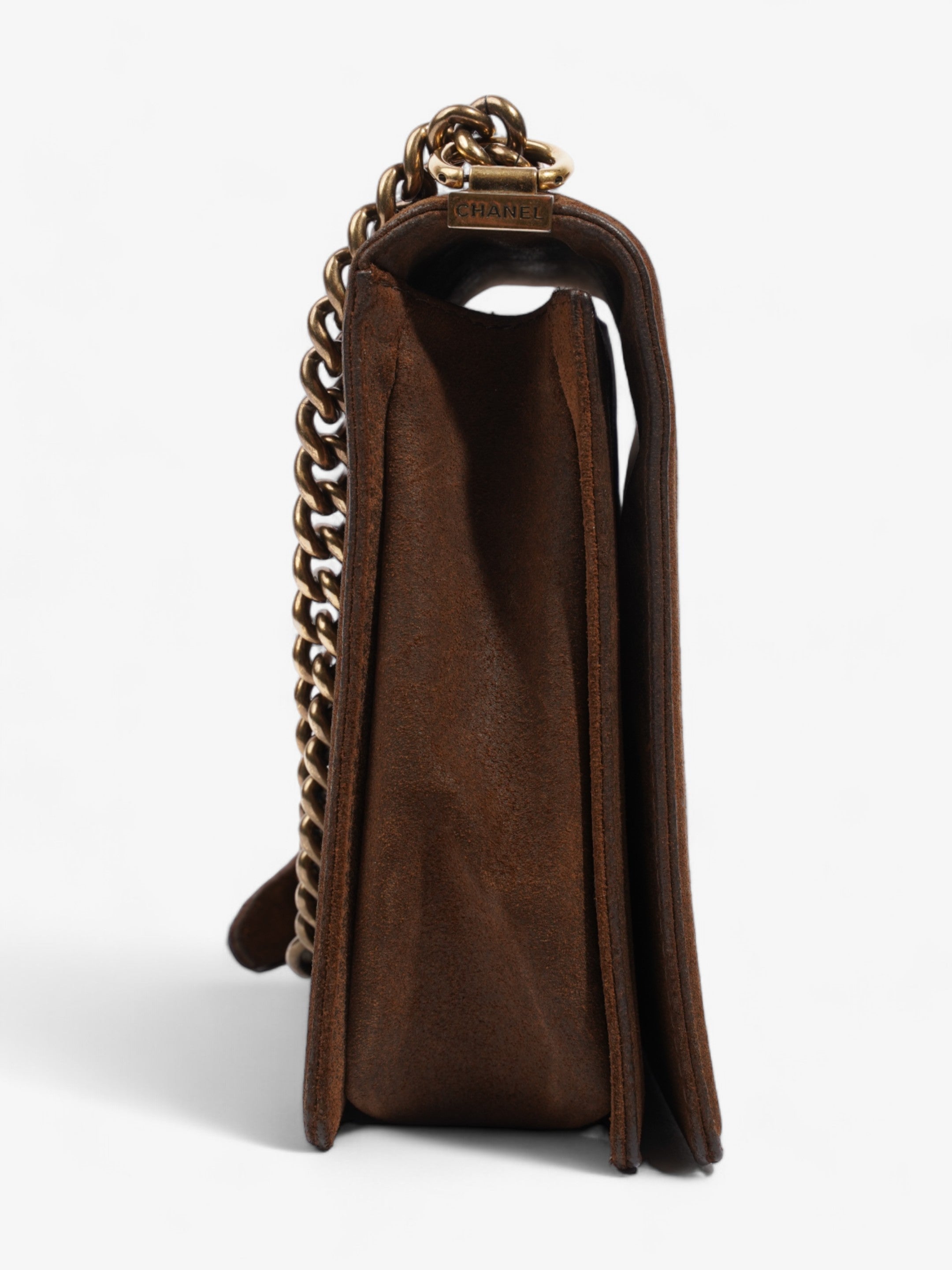 Chanel Boy  Brown  Suede Large
