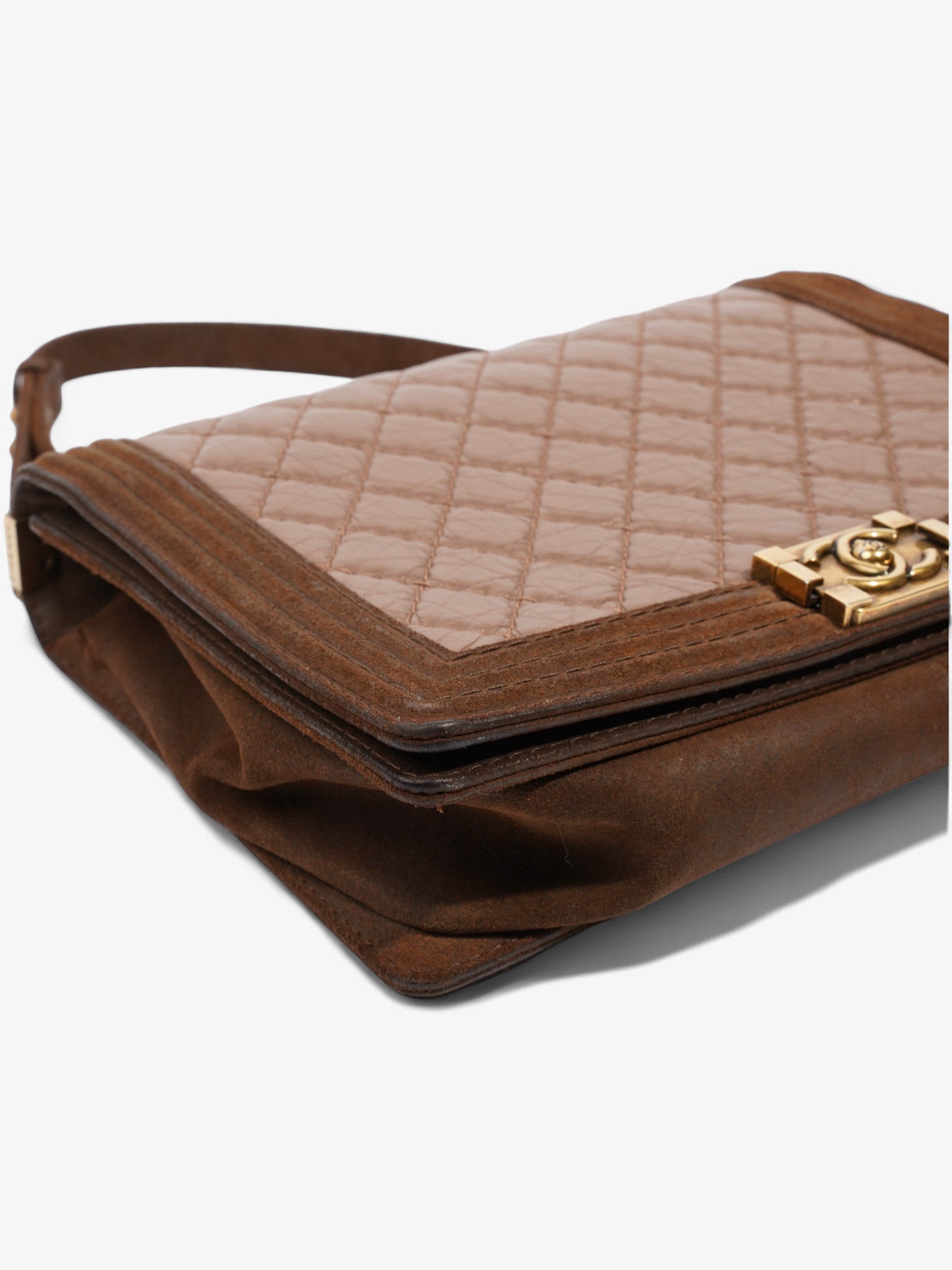 Chanel Boy  Brown  Suede Large