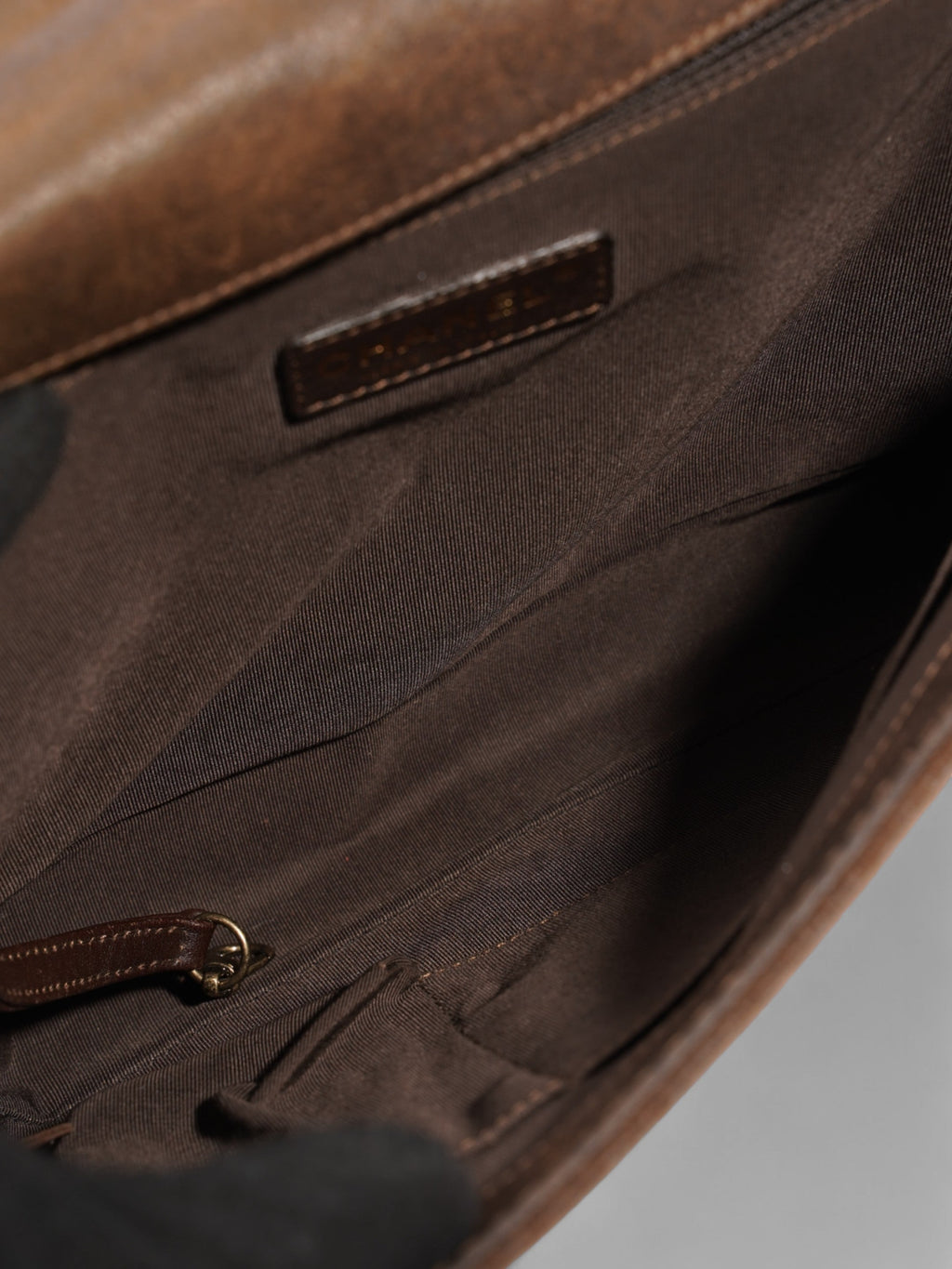 Chanel Boy  Brown  Suede Large