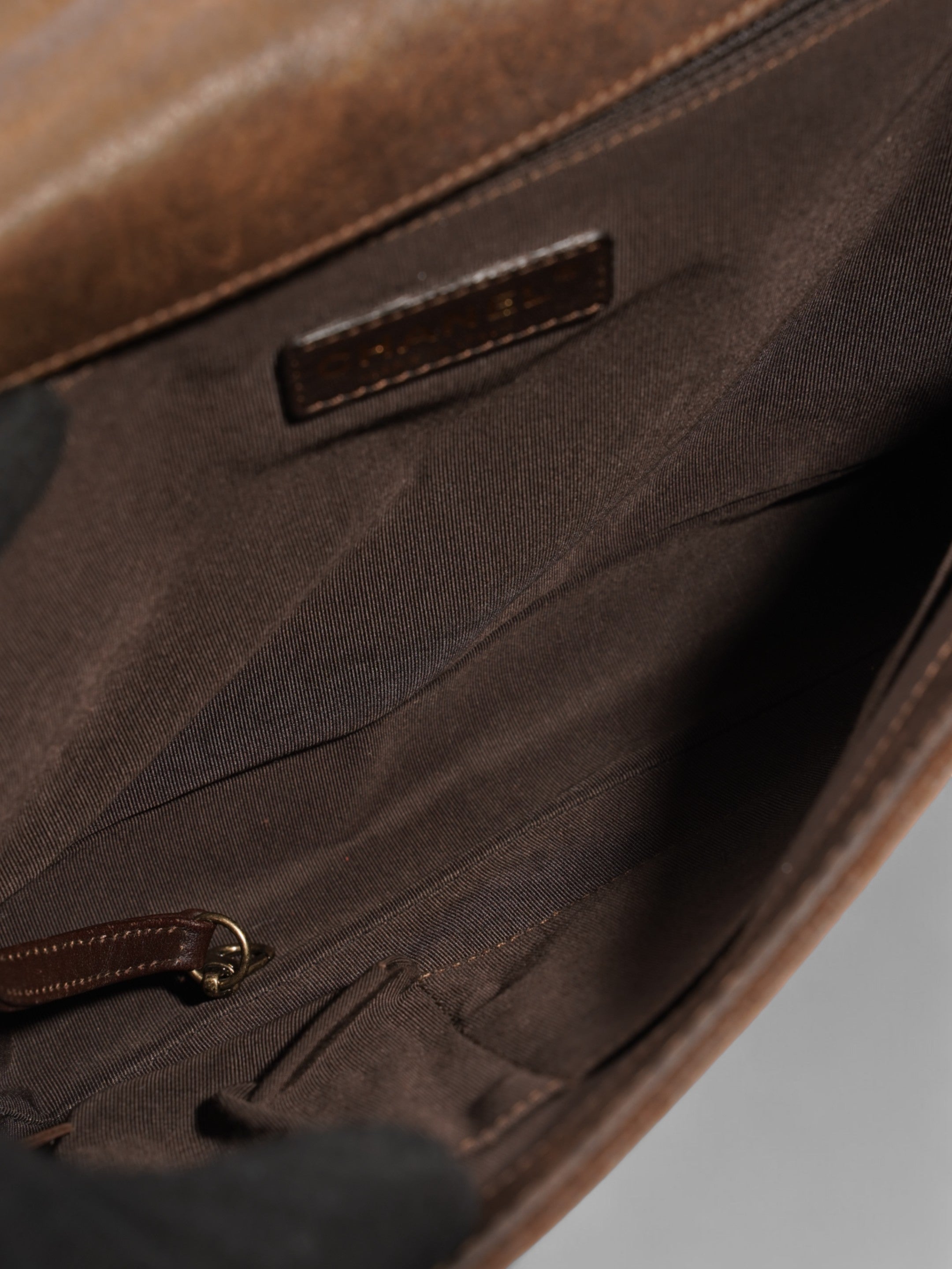 Chanel Boy  Brown  Suede Large