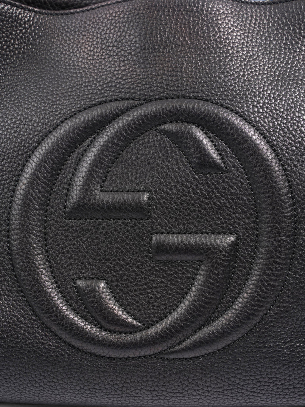 Gucci Soho Chain Tote Black Grained Leather Medium