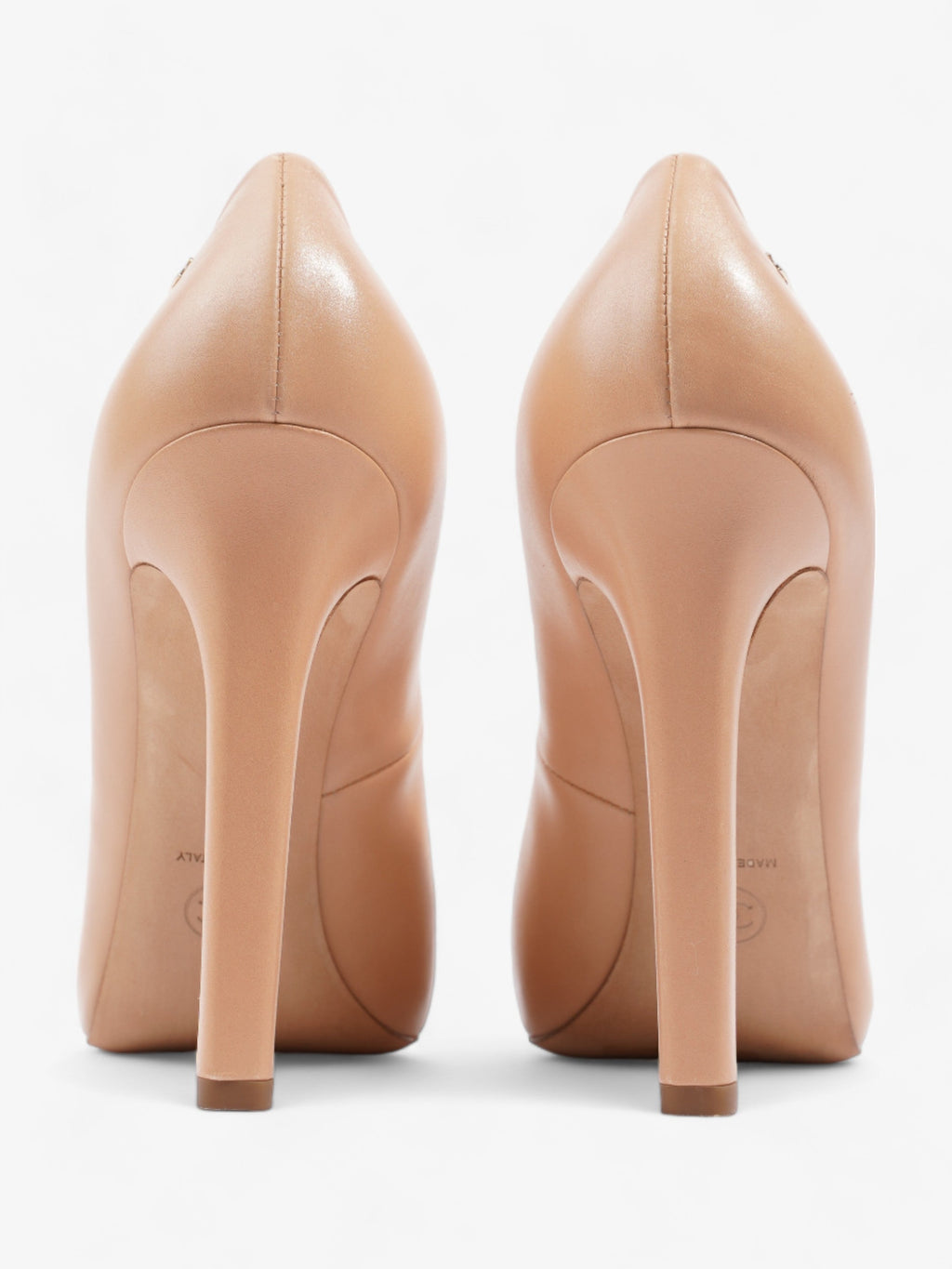 Chanel CC Cap Toe Heels 110 Nude / Black Leather EU 41 UK 8