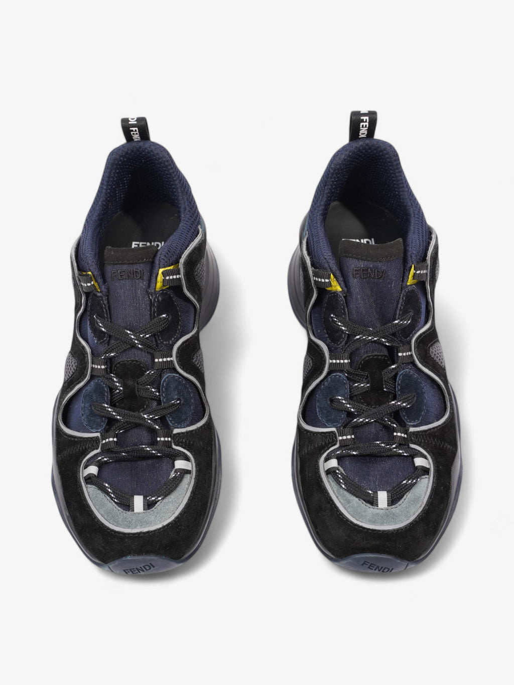 Fendi Fluid Trekking Low Top Black / Navy Suede EU 40 UK 6