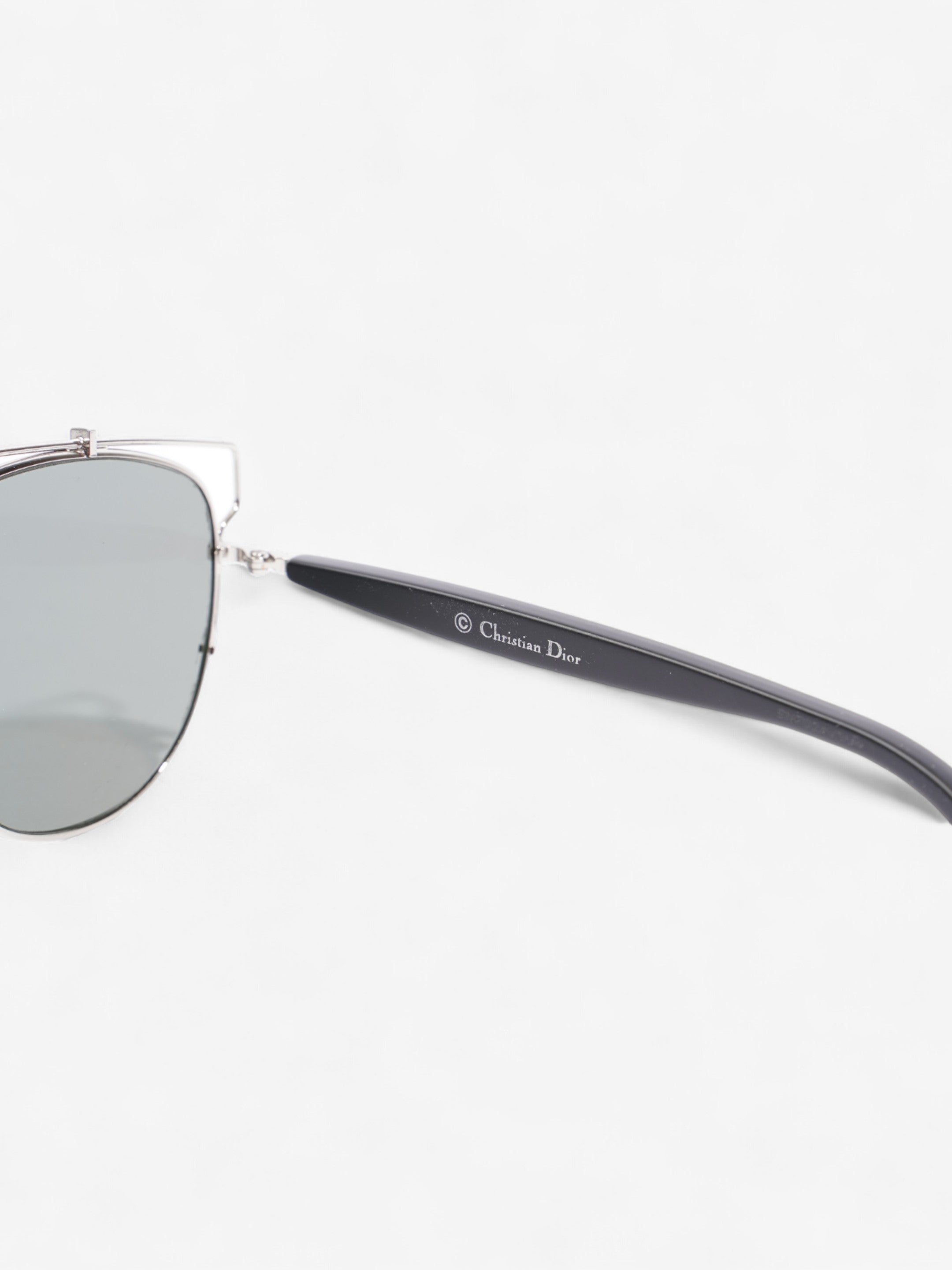 Christian Dior Technologic Sunglasses Silver / Black Acetate 145mm
