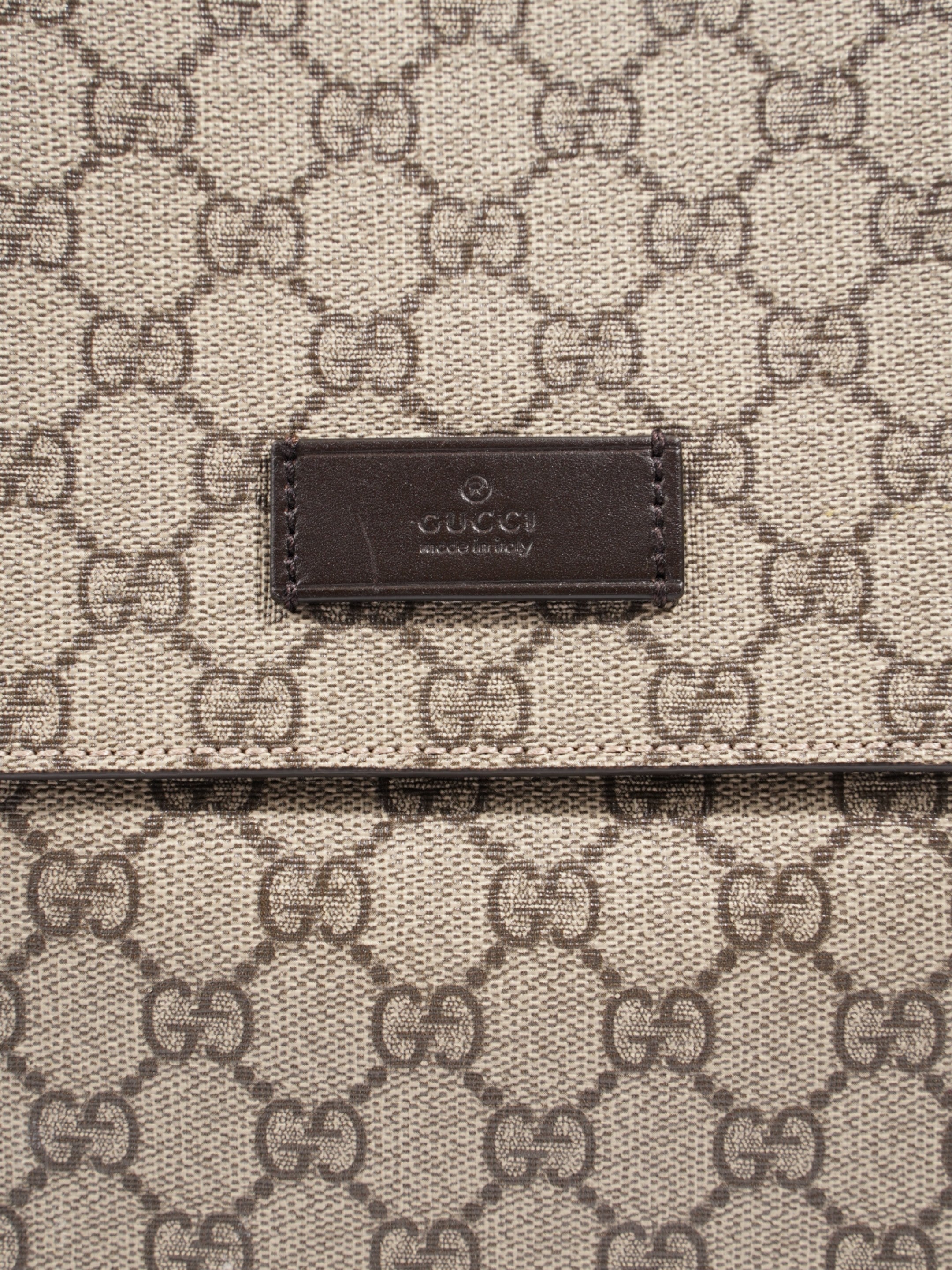 Gucci Baby Changing Bag GG Supreme / Brown Coated Canvas Medium