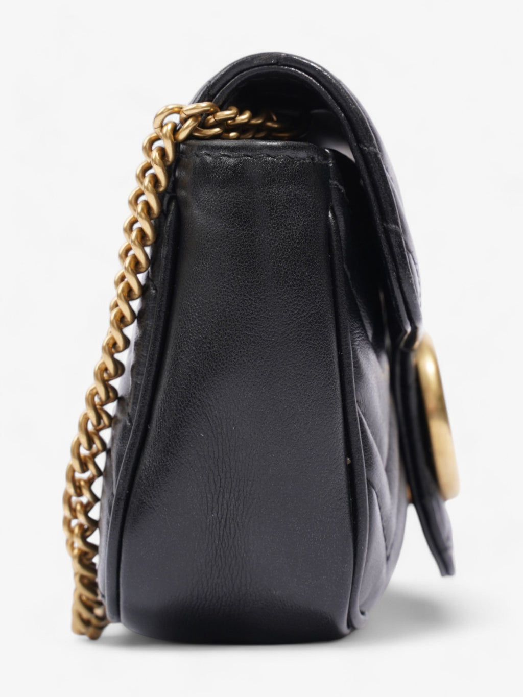 Gucci GG Marmont Black Matelasse Leather Super Mini