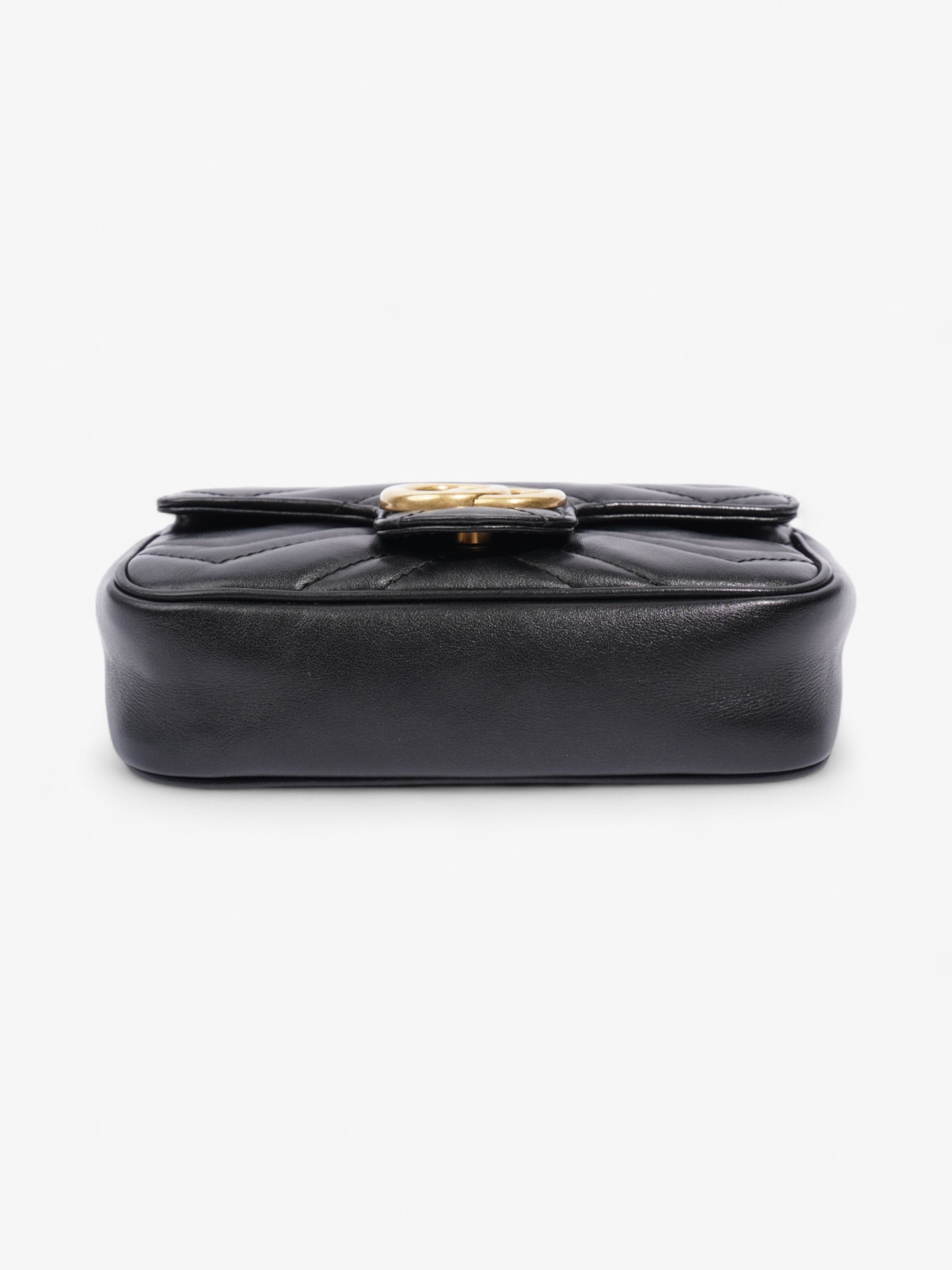 Gucci GG Marmont Black Matelasse Leather Super Mini