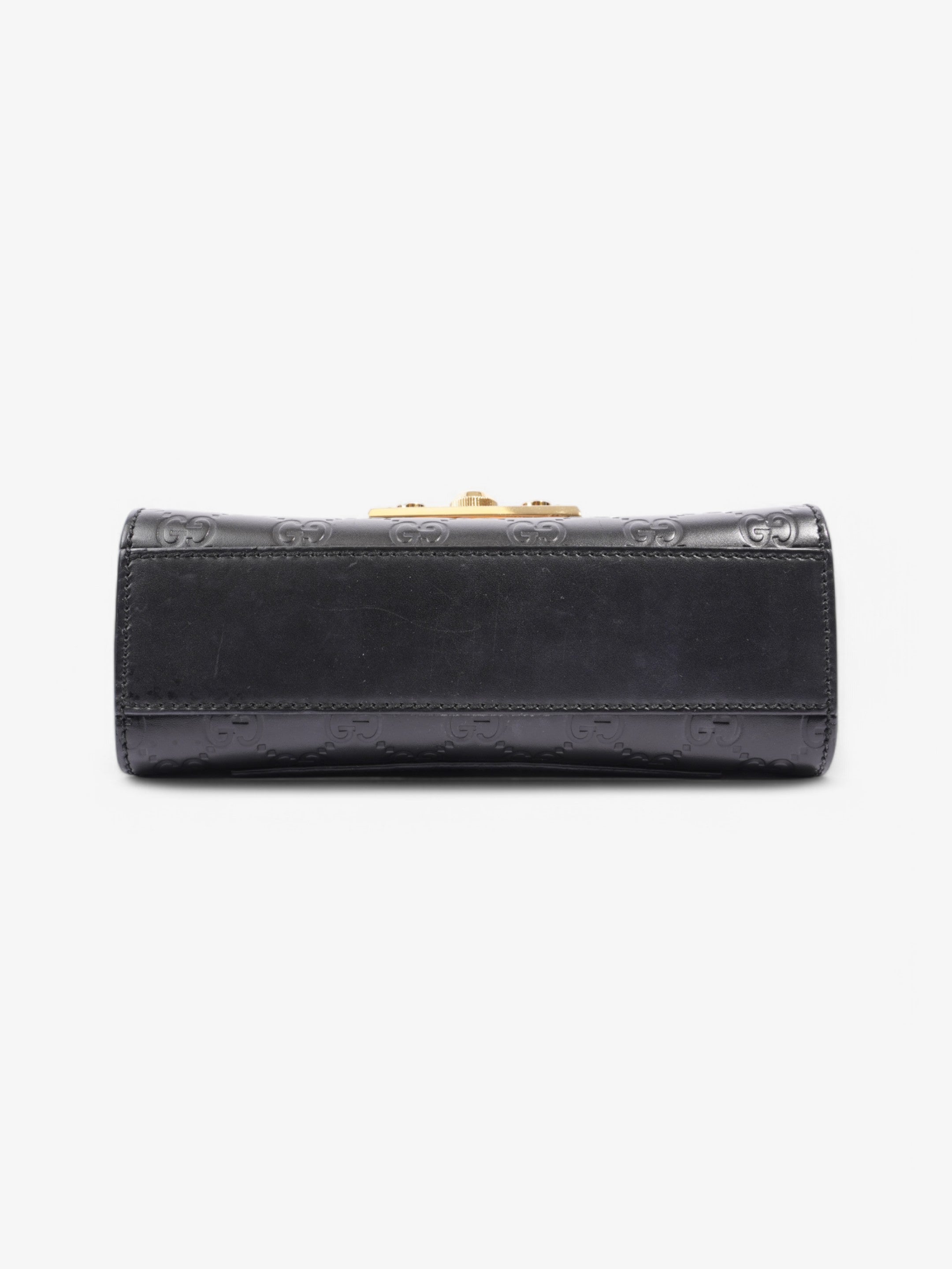 Gucci Padlock Shoulder Bag Black Leather Small