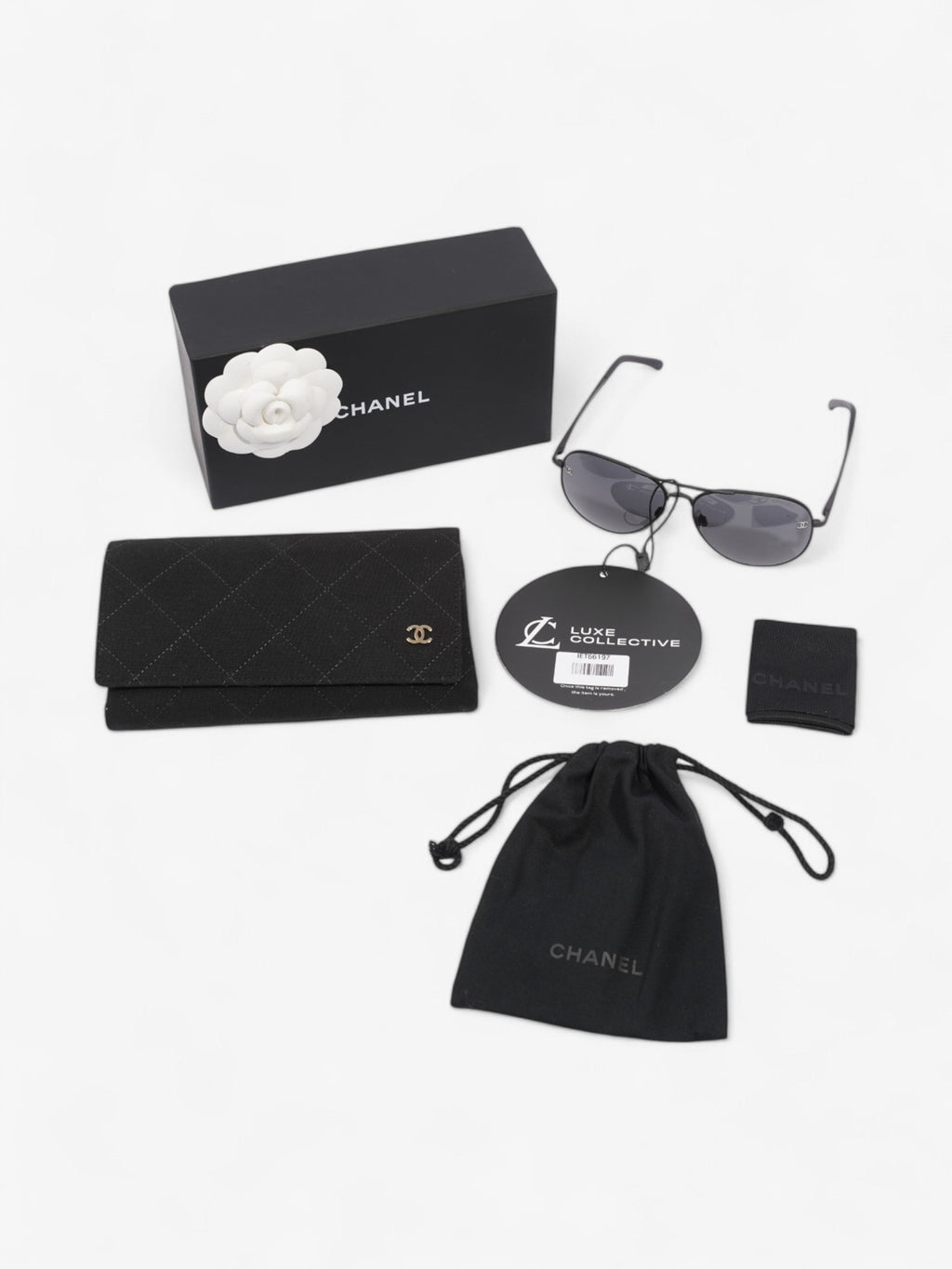 Chanel CC Aviator Black Acetate 135mm