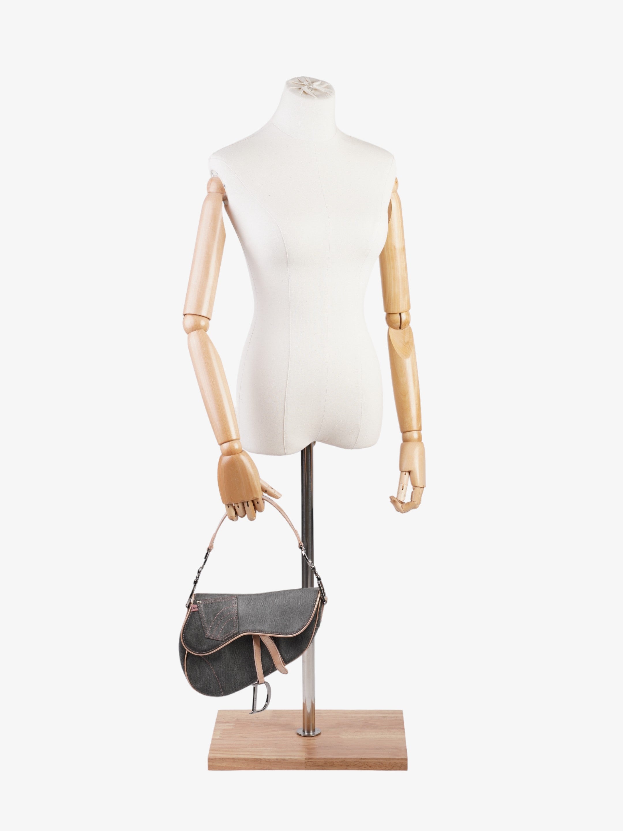 Christian Dior Saddle  Grey / Pale Pink Denim