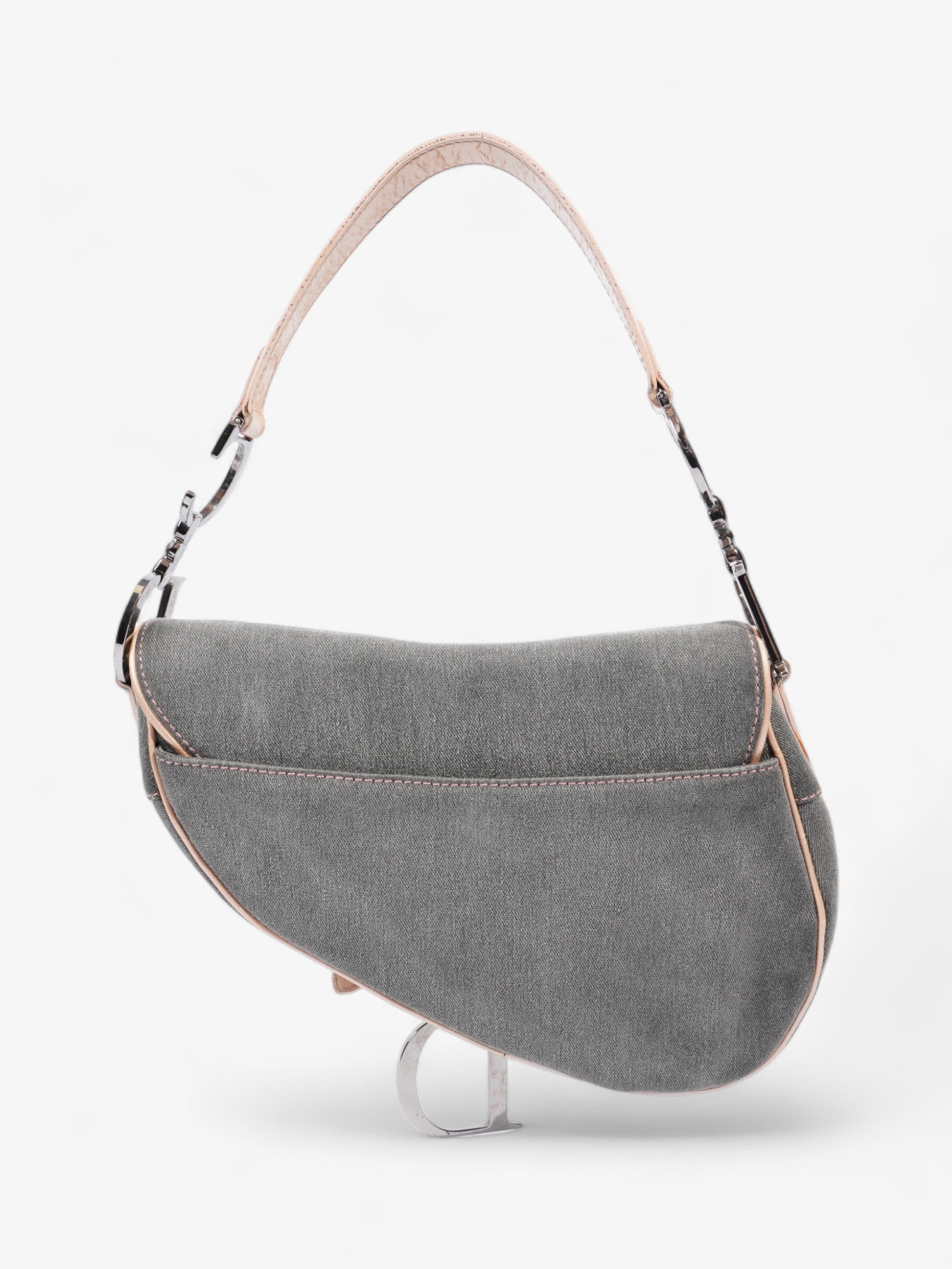 Christian Dior Saddle  Grey / Pale Pink Denim