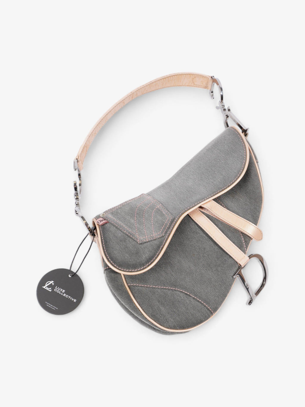 Christian Dior Saddle  Grey / Pale Pink Denim