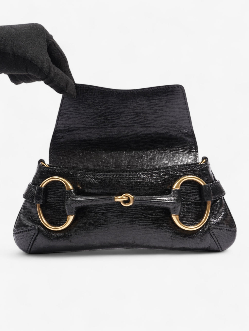 Gucci Horsebit Clutch Black Leather
