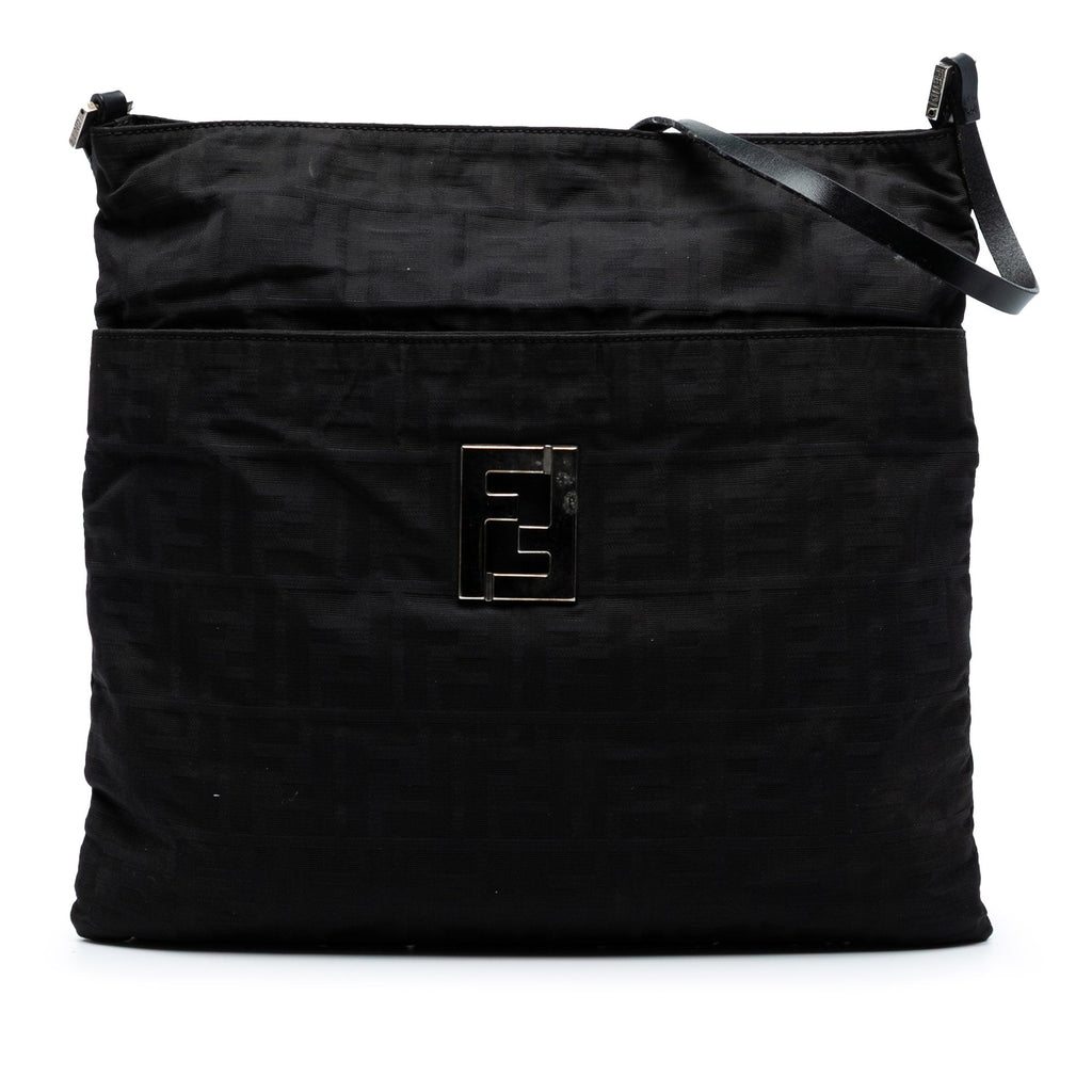 Vintage Pocket Shoulder Bag Zucca Canvas Small