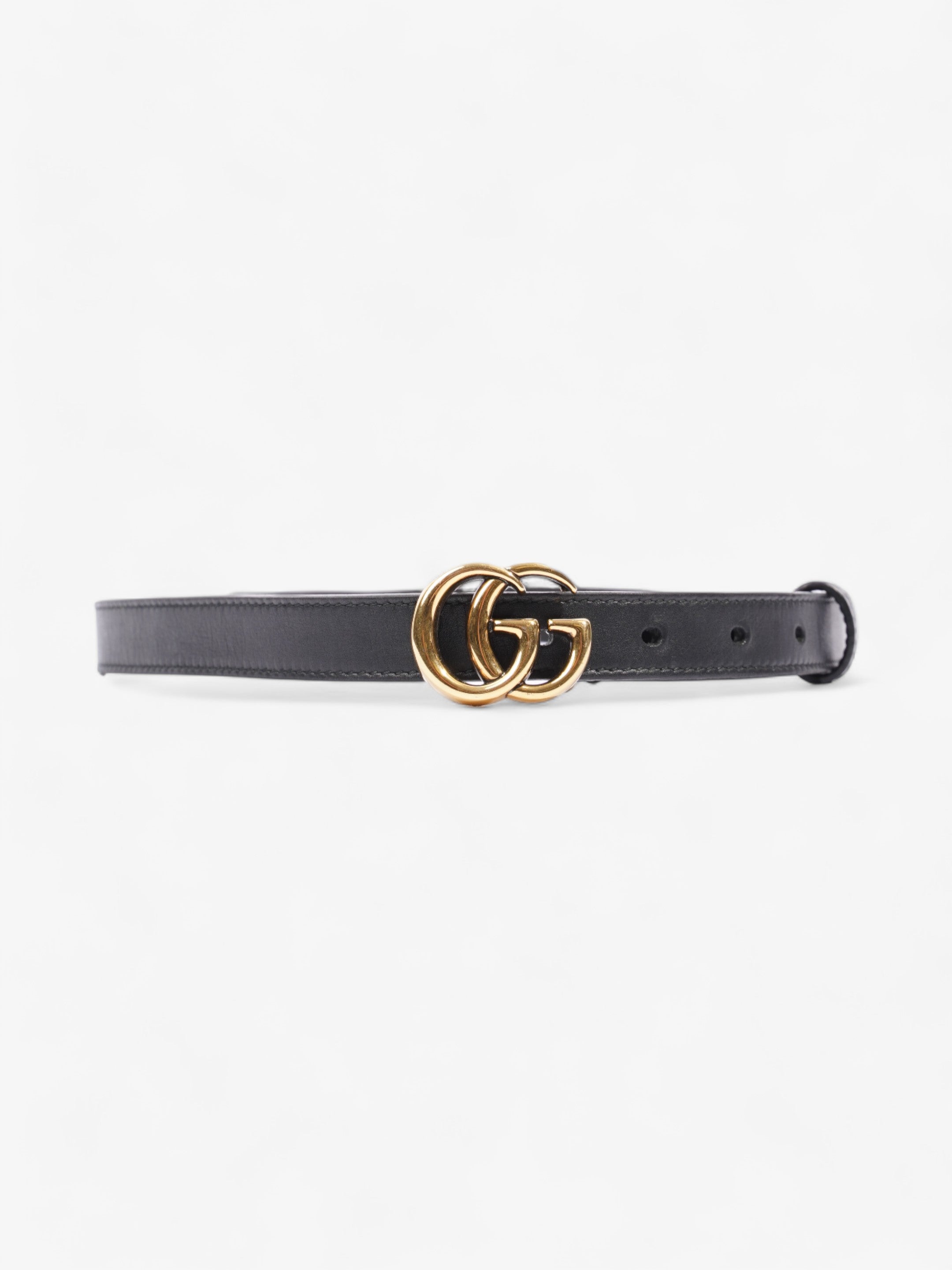 Gucci GG Marmont Thin Belt Black Leather 70cm 28"