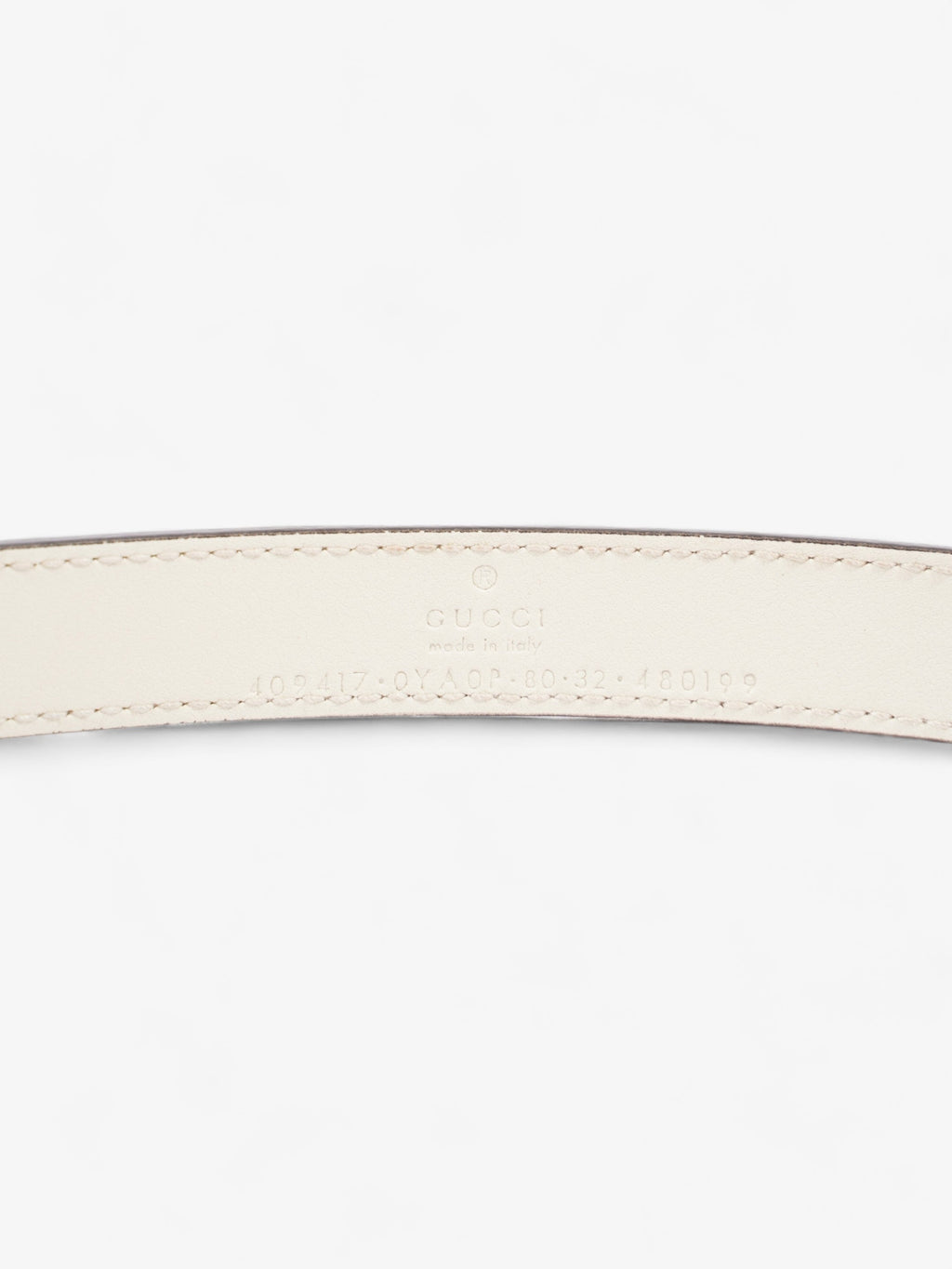 Gucci GG Marmont Thin Belt White Leather 80cm / 32"