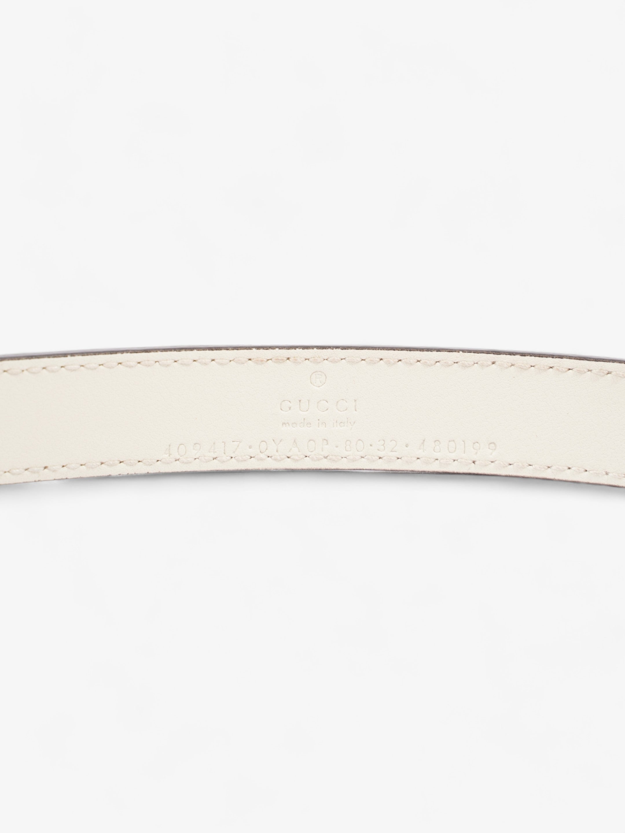 Gucci GG Marmont Thin Belt White Leather 80cm / 32"