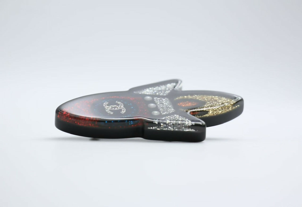 Chanel 17S Resin Rocket Glitter Creative Brooch