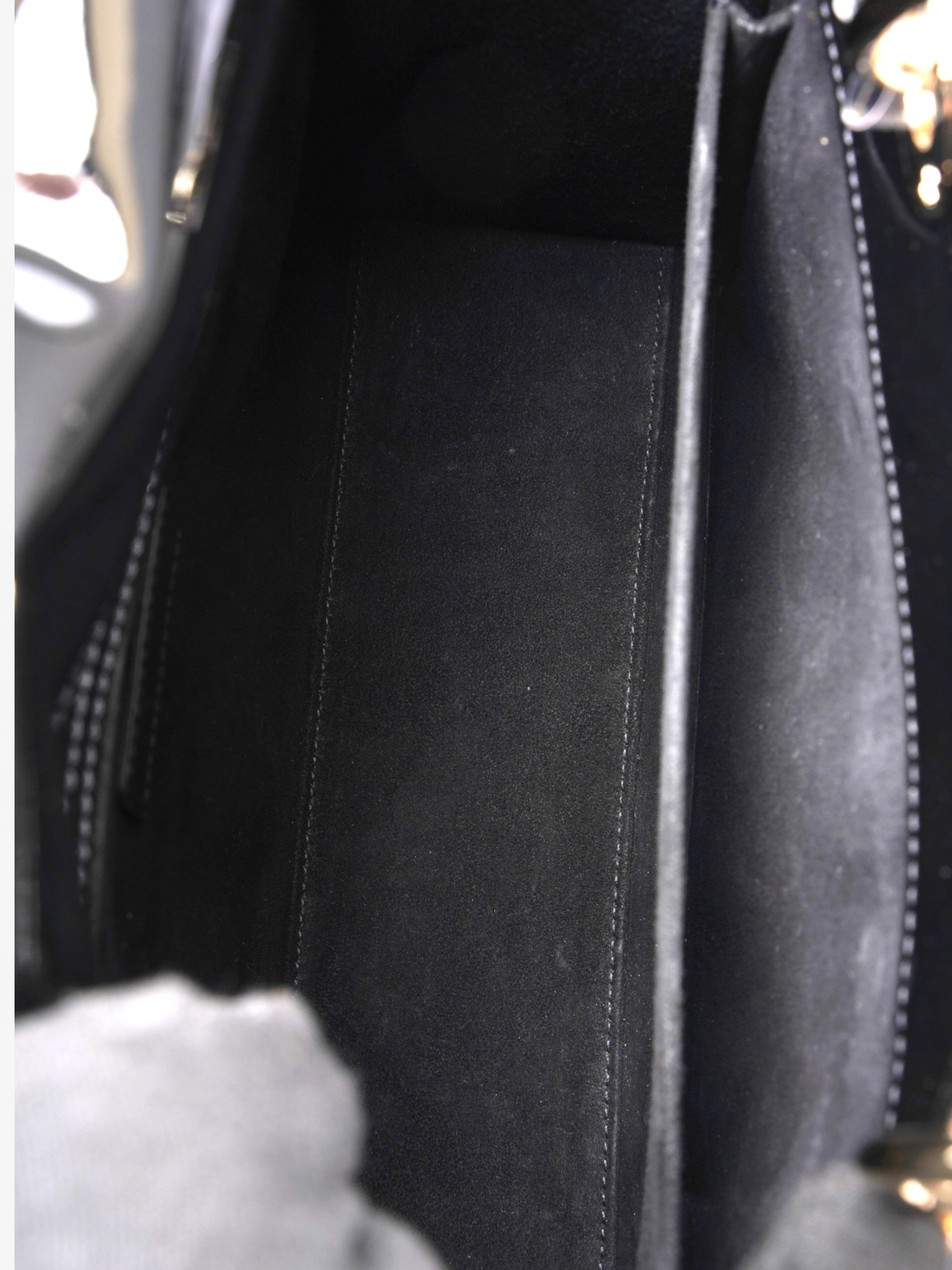 Christian Dior Lady Dior Black Patent Leather Medium