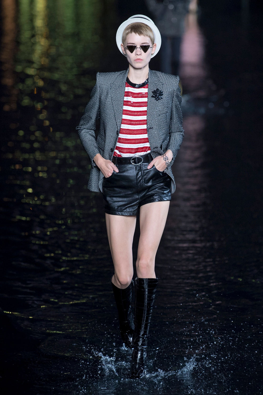 Saint Laurent Metallic Blazer - Women's 40