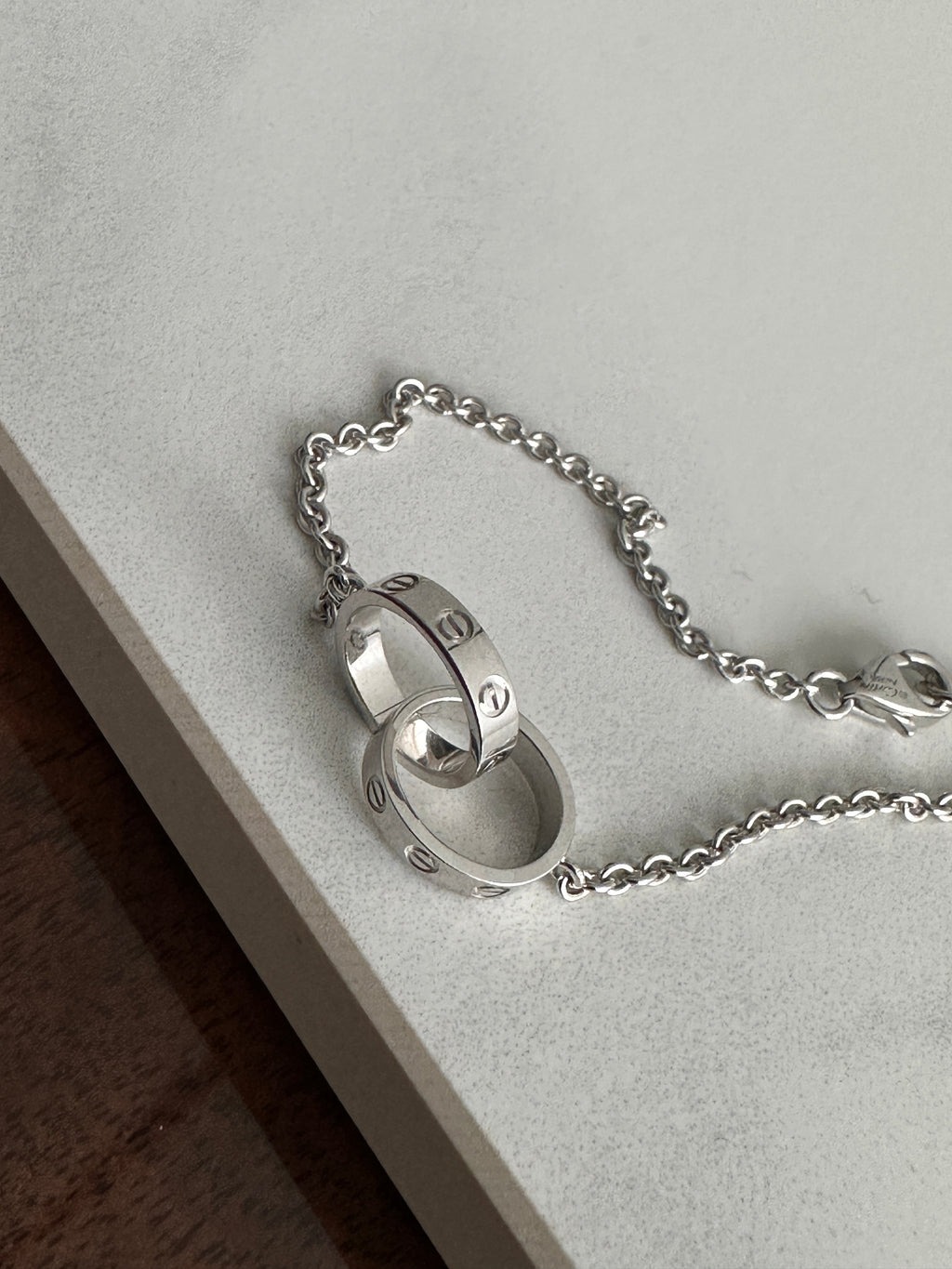 Cartier 18K White Gold Interlocking Love Bracelet - XS / S