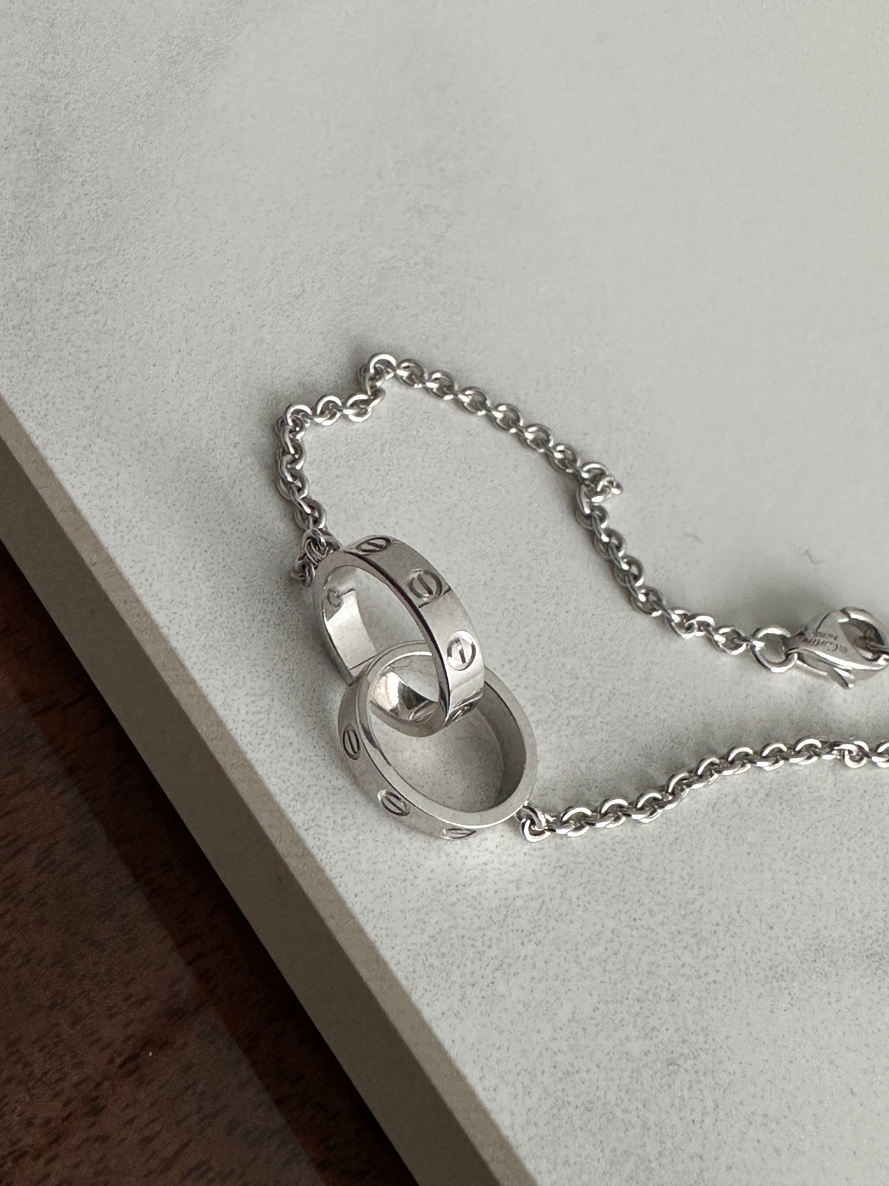 Cartier 18K White Gold Interlocking Love Bracelet - XS / S