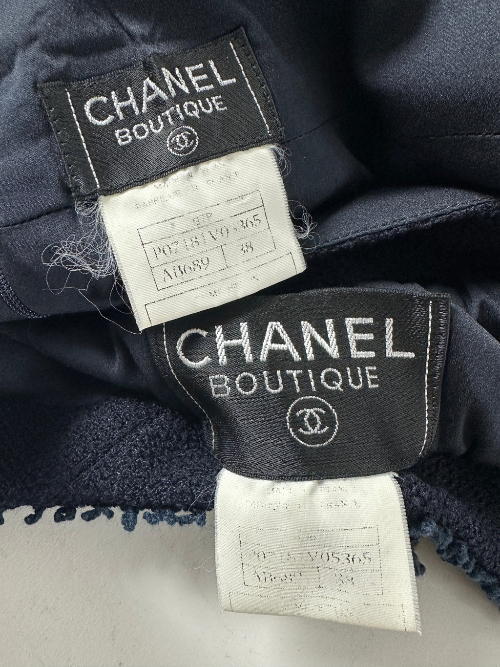 Chanel Vintage 97P Navy Wool Skirt Suit with MOP Buttons - FR38 / 6