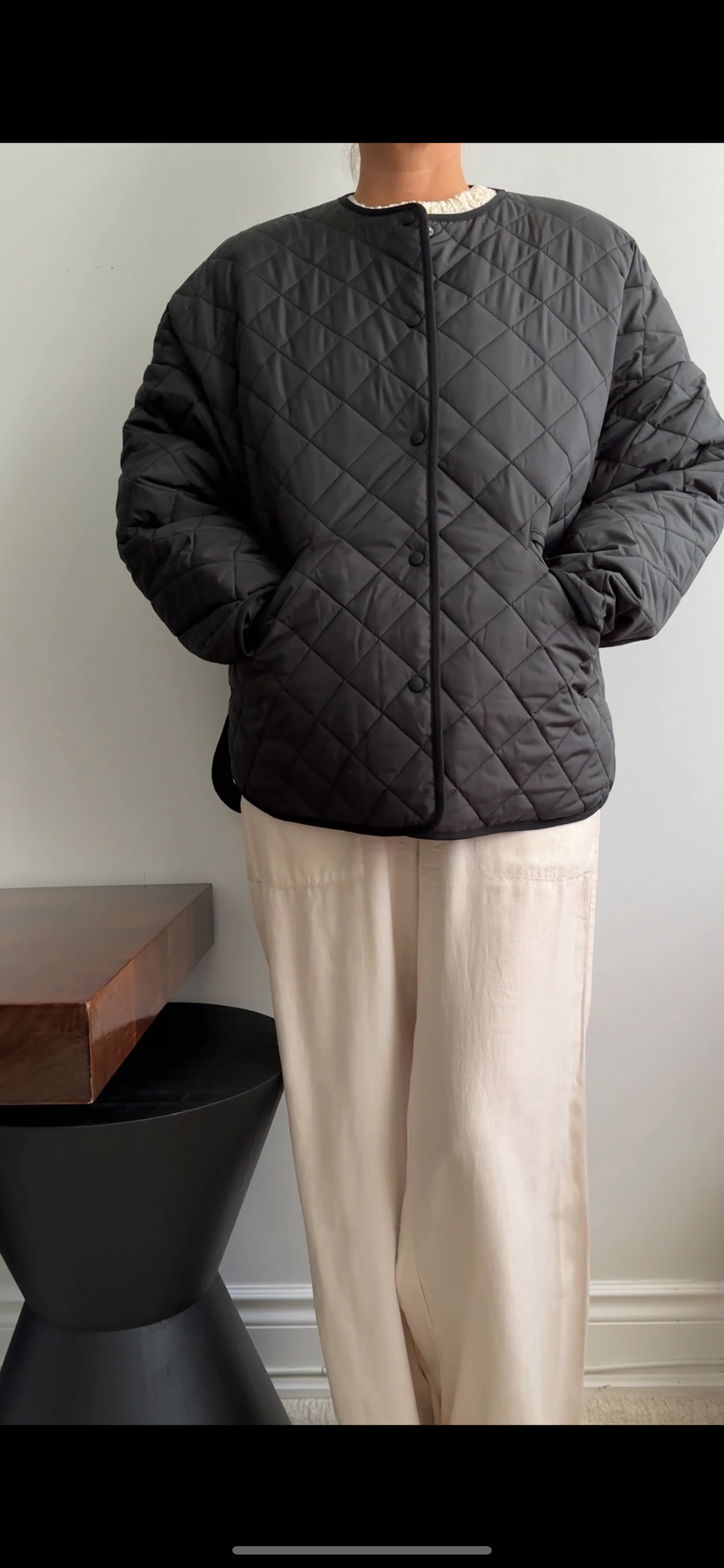 Toteme Black Quilt Snap Jacket - S