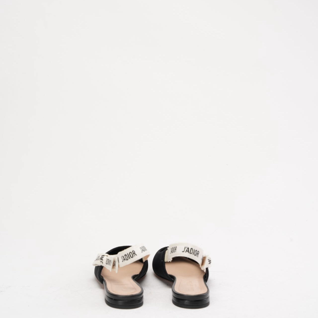 Christian Dior Ribbon Black Fabric J'adior Slingback Size 38.5