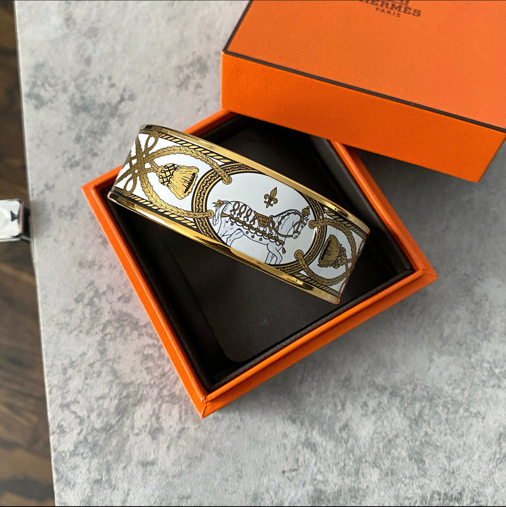 Hermes Enamel Grand Apparat Bangle Bracelet